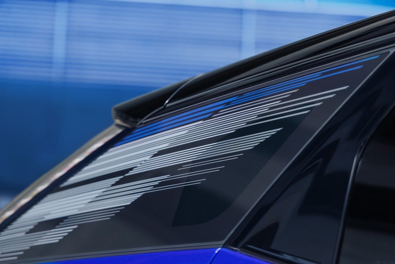 Close-up of the Modern Pattern on the 2026 OPTIQ-V Rear Quarter Glass | Ross Downing Cadillac in HAMMOND LA